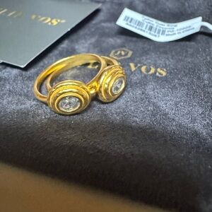 Julie Vos Tudor Duet Rings Clear Stone